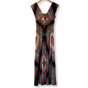 MAEVE Anthropologie Long Boho Maxi Dress Sleeveless Cotton Scarf Print Size SP